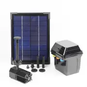 Day/Night Solar Panel POND WATER Fountain Feature PUMP W/ Battery LED Light 310L