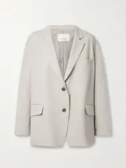 [The Frankie Shop] The Frankie Shop - Bea Oversized Cady Blazer - Gray - medium medium Gray
