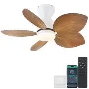Kviflon Low Profile Ceiling Fans with Lights and Remote/APP Control, 30 Inch ...