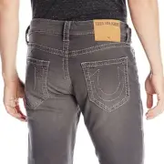 True Religion Men's Big T Geno Slim Fit Overdye Jeans in Iron (Size 40)
