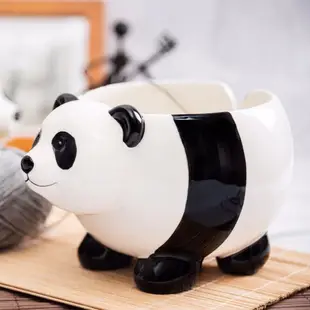 【限時特惠】陶瓷藝術毛線碗 可愛熊貓造型客廳桌上陶瓷毛線收納碗置物碗玄關鑰匙收納