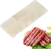 Sausage Casing, Edible Drying Sausage Casing, 2 Layered Collagen Casings Sausage Maker Machine for Flavorous Homemade Sausages Ham Hot Dog, Meat Processing Cooking Tool