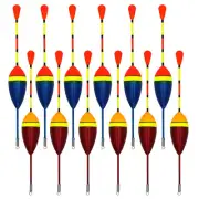 12 Pcs Fishing Floats Fishing Bobbers Balsa Cork Wood Floats Oval Stick Float