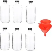 6pcs Glass Reagent Bottle Small Mouth Reagent Bottle Reagent Bottle with Funnel