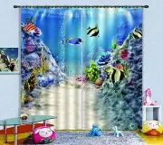 3D Sea fish 8 Blockout Photo Curtain Printing Curtains Drapes Fabric Window AU