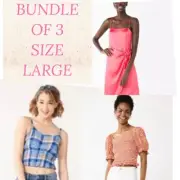 Bundle of 3 Nine West Dress & (2) SO Smocked Cropped Waist Tops Size L NWT