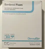 BorderedFoam Foam Dressing 4 x 4" Square With Border New Sealed
