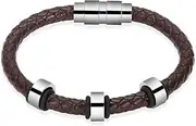 EQIOENAYE(売店) EQIOENAYE 24cm Black Brown Urn Bracelet Tube Beads Charms Keepsake Keepsake Cremation Jewelry Ash Women Men