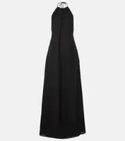[Nili Lotan] Nili Lotan Lelia halterneck linen maxi dress AU 16 black