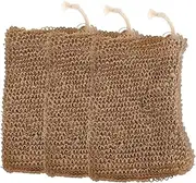 HAPINARY Accessory 3 Pack Jute Mesh Soap Saver Bags Exfoliating Reusable for Shower Bath