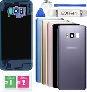 Back Glass Replacement for Samsung Galaxy S8+ Plus SM-G955 Back Cover Rear Housing with Camera Lens + Repair Tool Kit Genuine Rear Glass (Gray)