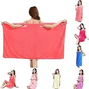 xatos Womens Bath Towels Girls Wearable Fast Drying Bathing Beach Spa Bathrobes Wash Clothing, Shower Bath and Gym Towel Red