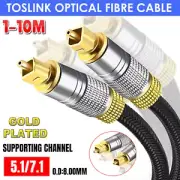 Ultra Premium Toslink Optical Fibre Cable Gold Plated Digital Audio Cable Cord