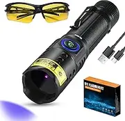 DARKBEAM Flashlight UV Black Light 365nm - Mini & Powerful LED Ultraviolet Blacklight Flashlights - Rechargeable Woods Lamp for AC Leak, Resin Curing, Cat/Dog Urine, UV Glue, Glass, Rocks Finder