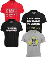 [BROOKLYN VERTICAL] 4-Pack Boys Short Sleeve Crew Neck T-Shirt with Chest Print | Soft Cotton Sizes 6-20