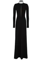 David Koma Crystal-embellished Stretch-jersey Gown - Black And Silver - 12 12