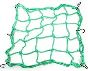 Obuyke Motorcycle Helmet Cargo Net Bag 40x40cm Green Bungee Mesh Carrier Bag 6 Metal Hooks Universal Fit