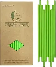 Paper Plain Green Solid Drinking Straws Paper, 100 Count Recyclable Kraft Paper Box(Green)