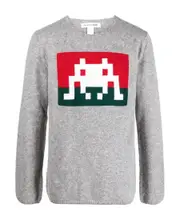 graphic-print jumper S Gray