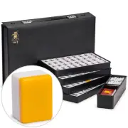 Japanese Riichi Mahjong Set with Standard Size Tiles and Black Vinyl Case