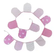 LUCY PINK COTTON BUNTING PARTY DECOR FLAGS PENNANT - 12 Flags **FREE DELIVERY**