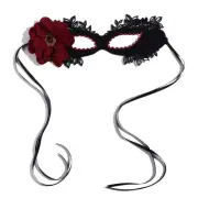 Props Half Face Mask Blindfold With Flower Mash Floral Masquerade Eye Mask