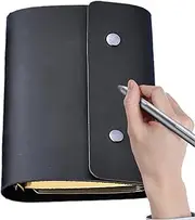 Leather Notebook,Travel Journal Cover Notebook | Compact A7 Handcrafted Notepad for Business Daily Journaling Wedding Work Art Calendar Use