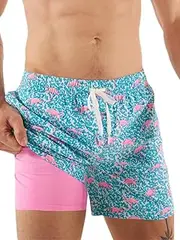[Chubbies] Mens Swim Trunks 5.5", Lined Classic 4-Way Stretch Mens Shorts, Board Shorts with Built-in Boxer Brief Liner