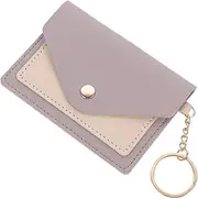 [FOMIYES] Leather Coin Purse for Women Portable Change Wallet Pouch Lightweight and Durable Keychain Coin Wallet Chic Design for Travel School and Everyday Use Light Grey