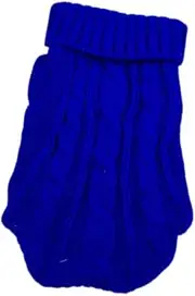 Hand Knit Turtleneck Sweater for Dogs (Blue, M)