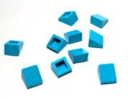 Lego - Lot of 10 - Mid Azure Blue, Slope 30° 1 x 1 x 2/3 (Cheese Slope)