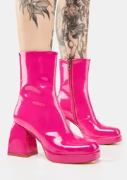 [SIMMI] Pink Ankara Platform Boots