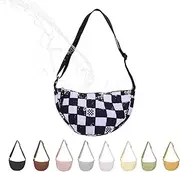 [BESMART] Small Crescent Bag Crossbody Bag for Women Men,Waterproof Nylon Trendy Crossbody Bag,Lightweight Travel Hobo Shoulder Bag