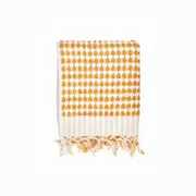 Miss April Pompom Turkish Cotton Hand Towel Mustard Yellow