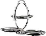 Alessi Anna Gong AM37 Cake Stand, Stainless Steel, 3.2 x 21 x 5.8 cm, Units, 1.0, silver