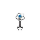 Piercing Ear Labret Lip Flower Gem Turquoise