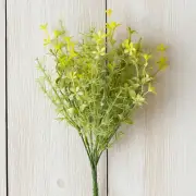 Yellow Mini Flowers and Leaves 12" Faux Floral Spray