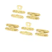 Gift Jewelry Box Metal Lock Buckle Latches Toggle Hasp Gold Tone 5PCS