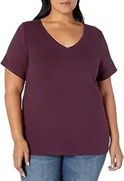 [Amazon Essentials] Women's Short-Sleeve V-Neck T-Shirt (Available in Plus Size)