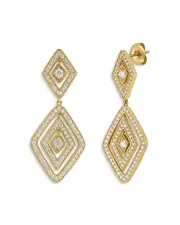 Roberto Coin 18K Yellow Gold Diamante Diamond Framed Orbital Drop Earrings