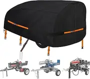 Log Splitter Cover 1200D Heavy Duty Windproof (94.3" L X 49.5" W X 41.6" H) for 15-45ton Heavy-Duty Waterproof Log Splitter Cover All Weather Protection Wood Splitter Cover Log Splitter Accessories