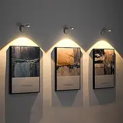 Shenzhi Tech LED Spotlight, Wireless Picture Light, Rechargeable Painting Light with Motion Sensor, Stick on Lights 360° Rotation Stepless Dimming Art Display Light for Indoor Wall Decor