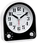 Analog Alarm Clock Non-Ticking Silent, Optional 7 Wake-up Sounds with Volume ...