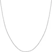 [JewelryWeb] 14k White Gold 1.25mm Paper Clip Chain Necklace Lobster Claw Closure Lock-Closure Chain-Necklace for Women and Men