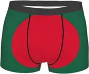 [FSCEV] Bangladesh Flag Men's Boxer Shorts Regular Soft Elastic Everyday Black S, black, Small