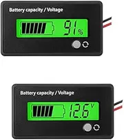 Byttlerom 2 Pcs DC 12V 24V 36V 48V 72V Battery MeterBattery Capacity Voltage Indicator Lead-Acid and Lithium Ion Battery Indicator