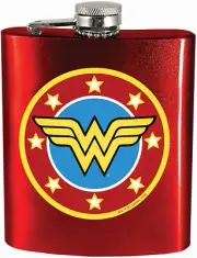 Wonder Women Hip Flask, Red, 7 oz. NEW