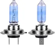 H7 Headlight Bulb H7 Halogen Headlight Bulb 5000K Super White Light Long Life Replacement PX26D 12V/55W (H7, 2 Pack)