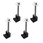 Pickup Truck Tool Box Tie Downs Aluminum J Hook Crossover 4 Pack, Black