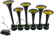 6-Tube 8-Tone 24V 8A 125dB Electric Air Horn for Trucks, High-Power Musical Car Horn with Remote Control Universal Fit for LORRY BUS TRACTOR CAR PICKUP